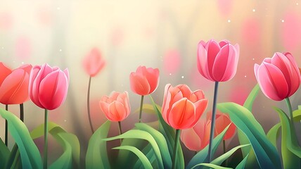 realistic flowers nature background foliage style