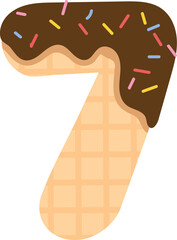 Chocolate Wafer Numbers and Symbols in Cute Style