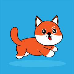 Cute Shiba Inu character. Editable character color. Sticker character. Kawai Shiba Inu dog character 