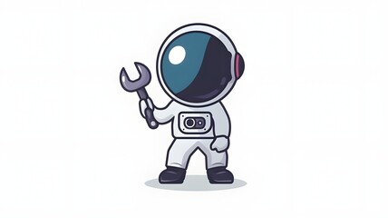 Obraz na płótnie Canvas astronaut vector logo design illustration on white background