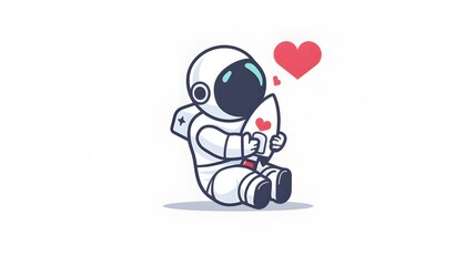 Obraz premium astronaut vector logo design illustration on white background