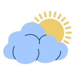 sunny cloud hand drawn illustration