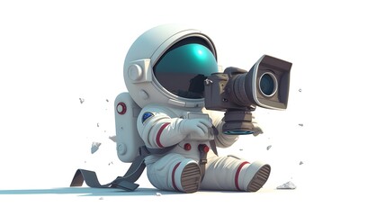 astronaut vector logo design illustration on white background