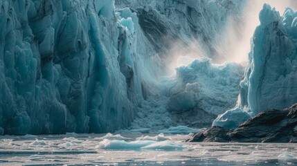 Global Warming antarctica ice mountain collabse due to climate chage