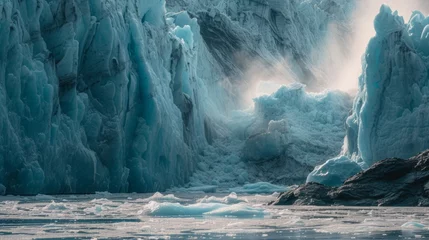Keuken spatwand met foto Global Warming antarctica ice mountain collabse due to climate chage © พงศ์พล วันดี