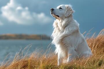青空とグレートピレニーズ