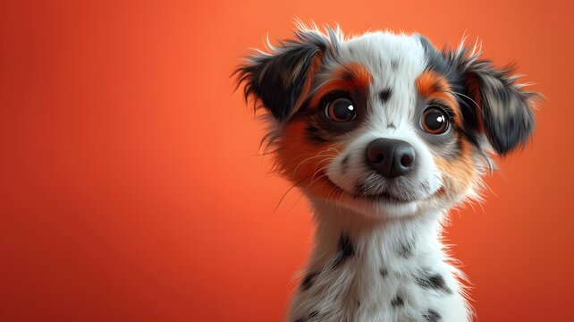 funny litllte dog at orange background --ar 16:9 --stylize 750 --v 6