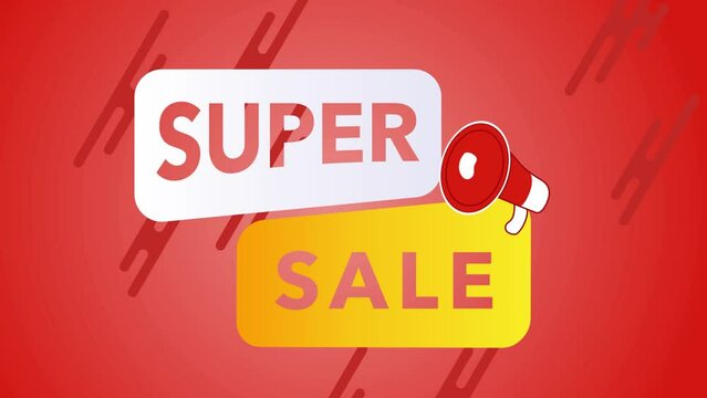 Super sale motion graphic text perfect for your website element of sales promotion marketing
