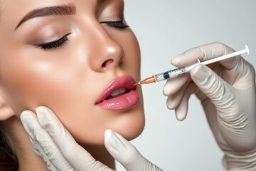 Lip enhancement procedure using injections