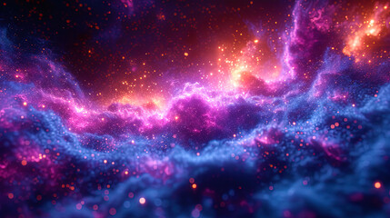 Obraz premium Blue and purple abstract explosions similar to a bright spark of pas
