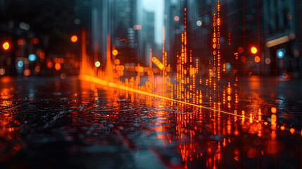 Fototapeta premium Financial opportunities a photograph of a graph that reflects the dynamic development of finan