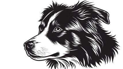 The head of a dog vector on white background Pet. --ar 16:9 --v 6
