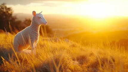 Muurstickers kangaroo in the sunset © farukh