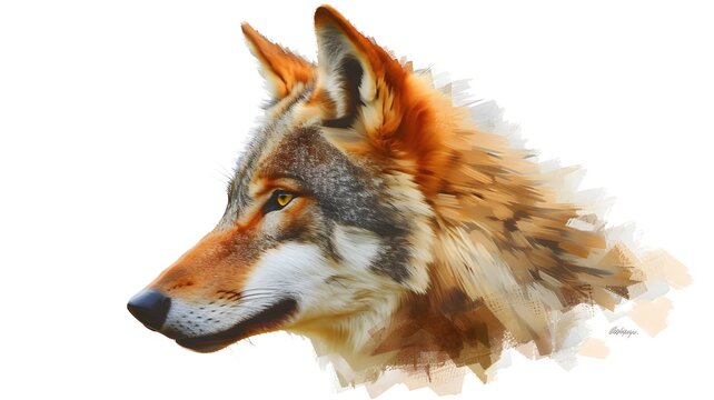 The head of a wolf. polygon style. low poly vector on white background --ar 16:9 --v 6