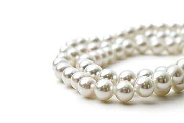 Pearl beads on white surface