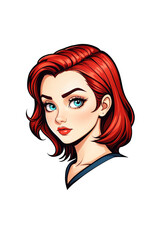 Obraz premium girl cartoon head isolated illustration