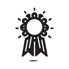 minimal award ribbon badge icon. guarantee or medal thin line. concept of minimal consumer control emblem or assurance