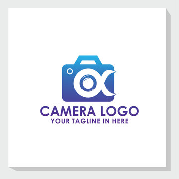 simple camera logo design vector, photography logo inspiration, technology brand identity