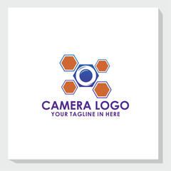 simple camera logo design vector, photography logo inspiration, technology brand identity