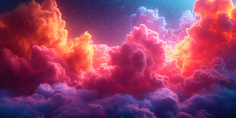 Abstract clouds of colored spots floating in zero grav