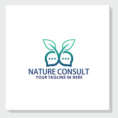 plant consult logo design vector, communication logo inspiration