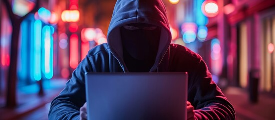 Computer hackers use laptops to illegally access user account information and data.