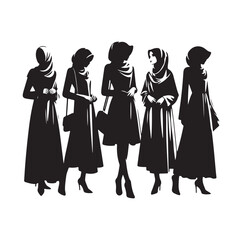 hijab style fashion standing vector illustration design