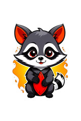 Cute raccoon illustration