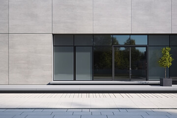 Commercial Building Fascia Logo And Signage Mockup The Exterior Wall Of A Contemporary Commercial Style Building With Aluminium Metal Composite Panels And Glass Windows For Logo And Sign Board Mockup 