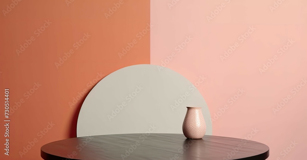 Poster cosmetic brown background minimal and premium podium display for product presentation branding and p