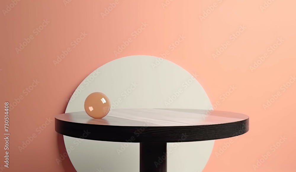 Aufkleber cosmetic brown background minimal and premium podium display for product presentation branding and p