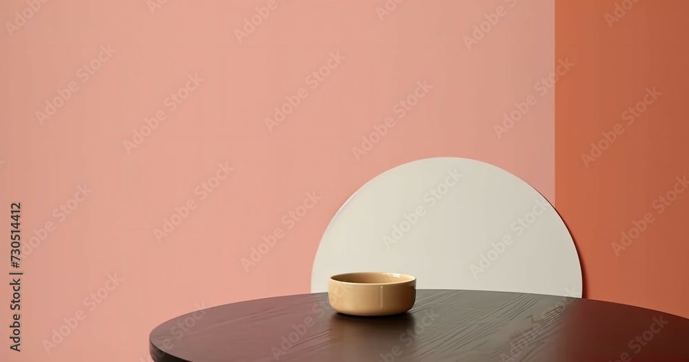 Aufkleber cosmetic brown background minimal and premium podium display for product presentation branding and p