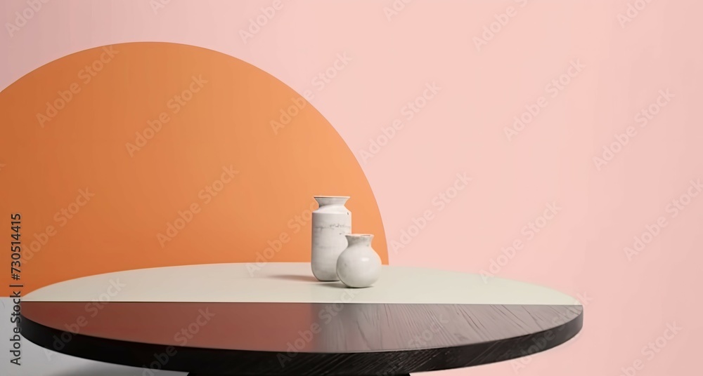 Aufkleber cosmetic brown background minimal and premium podium display for product presentation branding and p