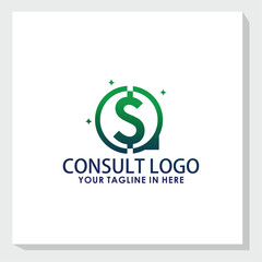 consult logo design vector, communication logo inspiration