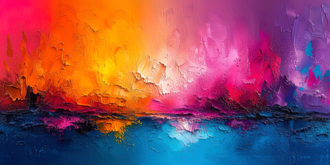 An exquisite picture with bright strokes of colors, creating an abstract and picturesque characte