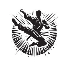 martial art Vector or karate silhouettes vector illustration Japan and  China traditional martial art. self-defense presentation symbols. body poses icons. Karate poses signs © MSTMIM