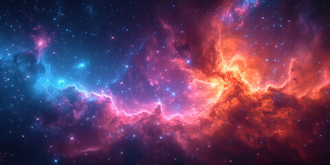 A deep cosmic picture with colorful star fields, creating an amazing night landsca