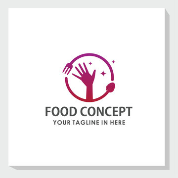restaurant logo design concept, food brand identity design vector