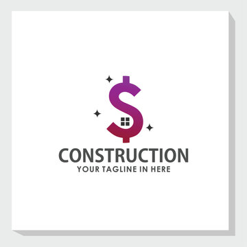 building logo concept design vector, construction logo design inspiration