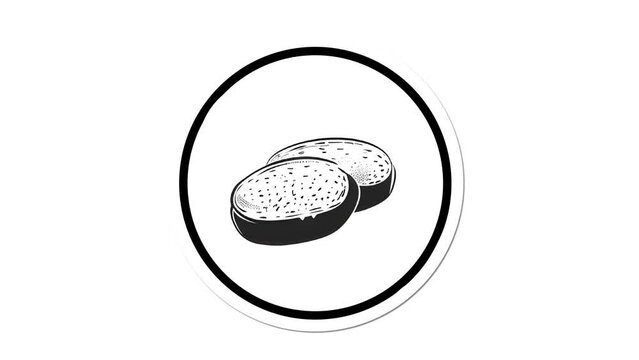 Bread Icon of nice animated for your videos easy to use with Transparent Background
