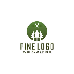 Fototapeta premium pine vintage logo design concept, nature logo inspiration