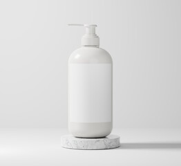 Minimal cosmetic mockup white background for product presentation. 3d Rendering illustration. white isolated background with packaging