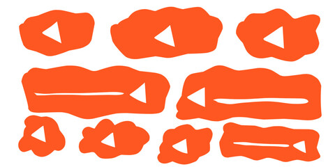 Set Pack of Play Button and Lower Third with Red Cloud Background