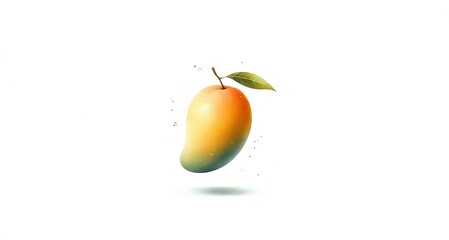 Sweet mango isolated on white background watercolor illustration
