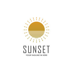 sunset vintage logo inspiration, travel logo concept