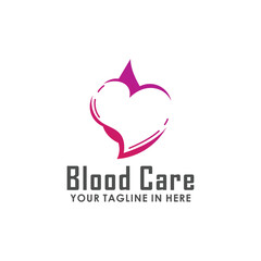 blood care logo concept, medical logo inspiration