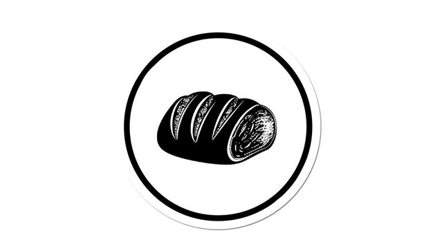 Bread Icon of nice animated for your videos easy to use with Transparent Background
