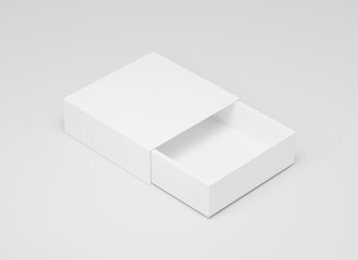 blank white product packaging paper cardboard box. 3d Render Illustration.