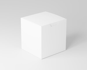blank white product packaging paper cardboard box. 3d Render Illustration.