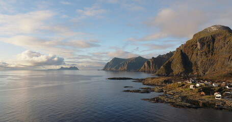 Coastal Clarity: Morning Light Over Lofoten Village